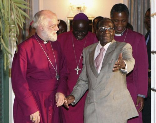 The Archbishop of Canterbury with Robert Mugabe